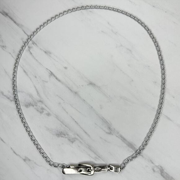 Silver Tone Metal Chain Link Belt Small Minimalist ✨ - Picture 1 of 11